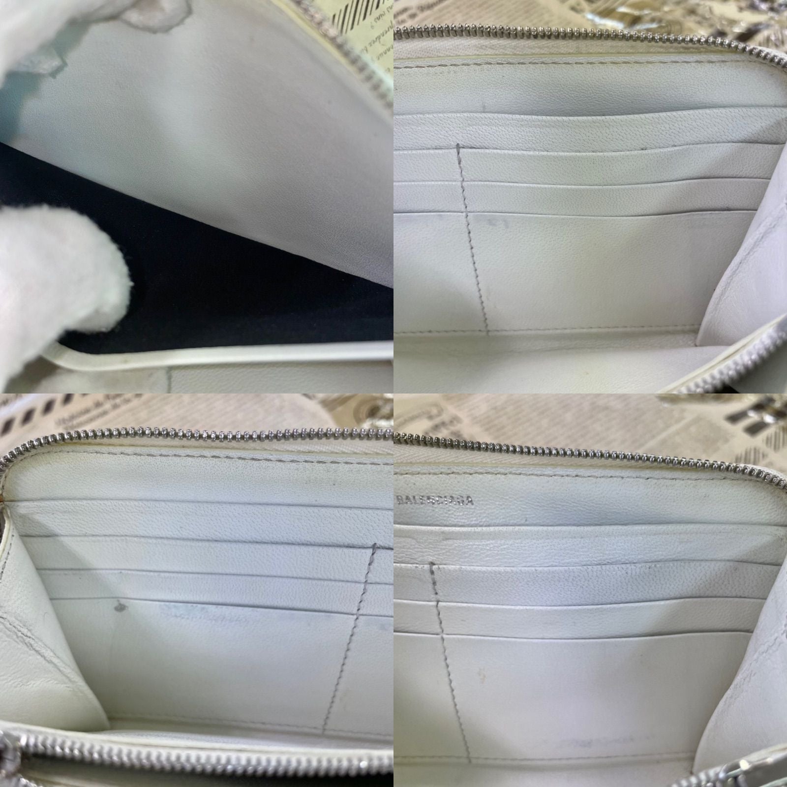 Balenciaga Wallet Leather White Round Card Billfold — view 9