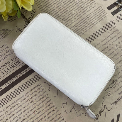 Balenciaga Wallet Leather White Round Card Billfold — view 3