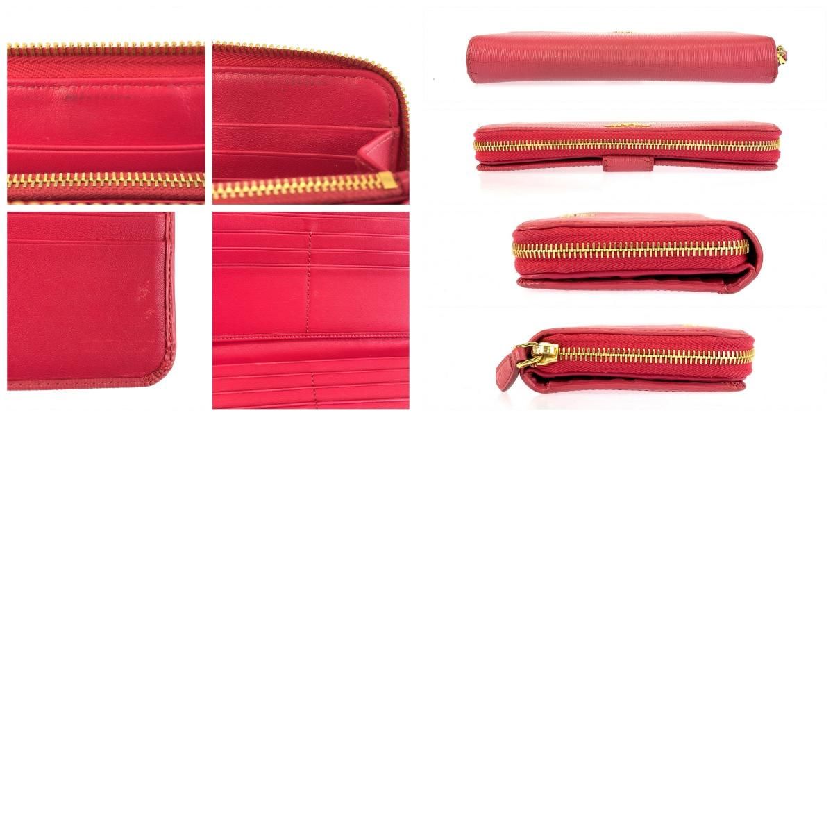 Prada Saffiano Pink Gold Leather Wallet — view 9
