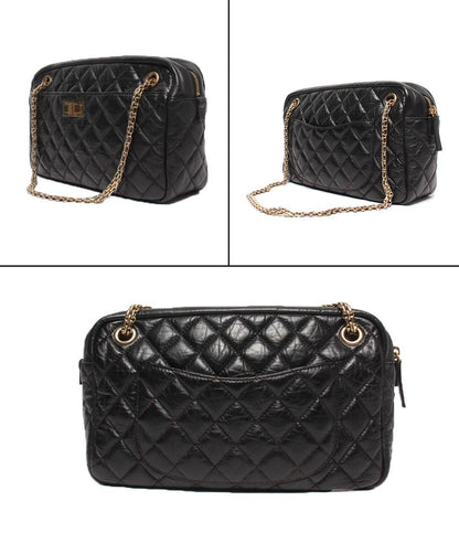 Chanel Chain Shoulder Bag Gold Calfskin Quilted — view 2