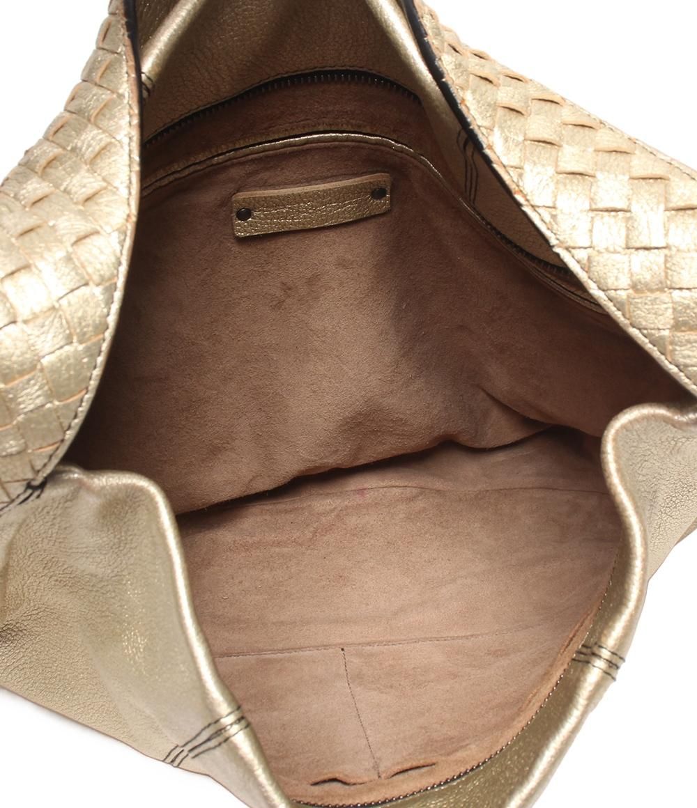 Bottega Veneta 2-Way Shoulder Bag Crossbody Gold Side Intrecciato — view 5