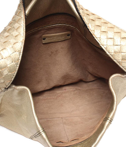 Bottega Veneta 2-Way Shoulder Bag Crossbody Gold Side Intrecciato — view 5
