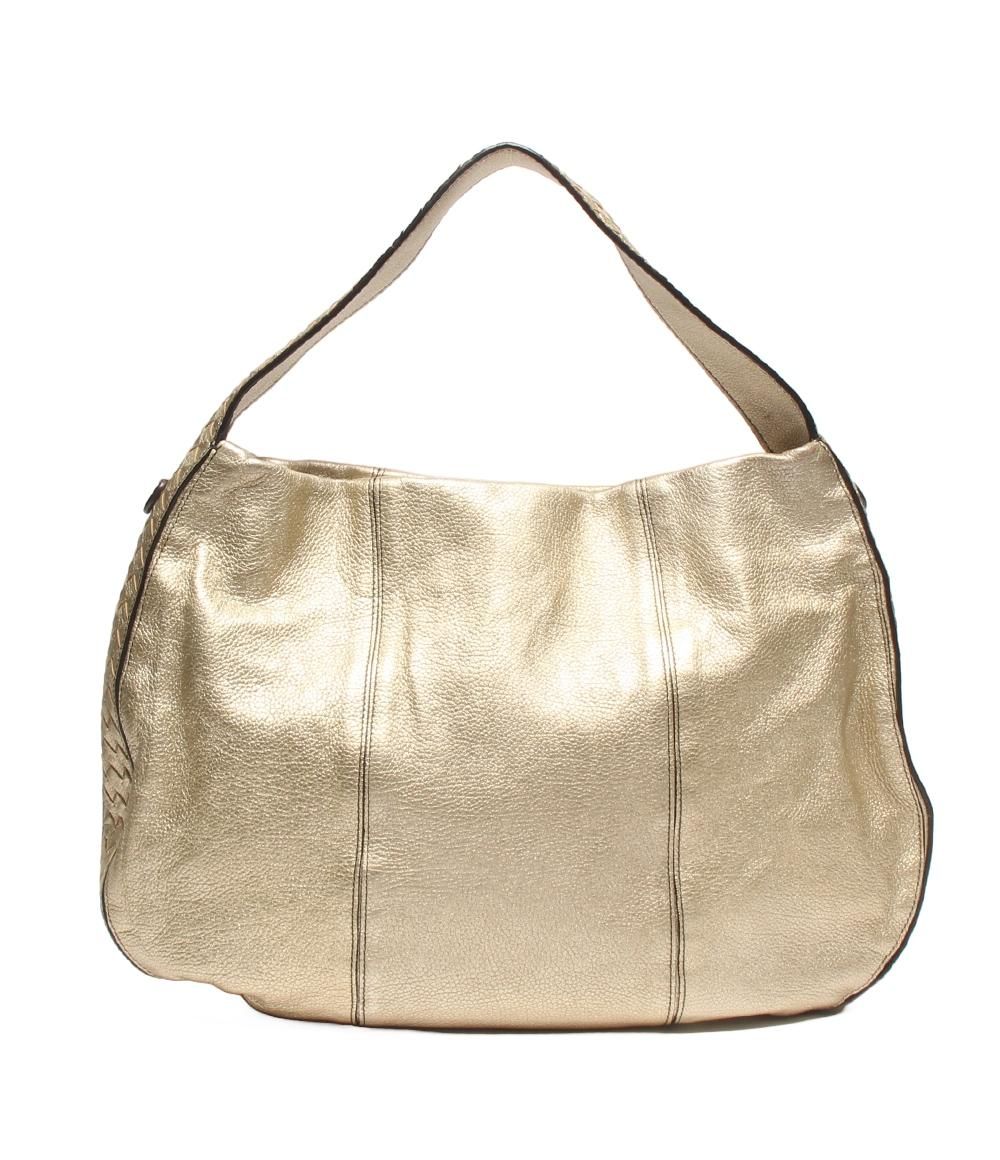 Bottega Veneta 2-Way Shoulder Bag Crossbody Gold Side Intrecciato — view 2