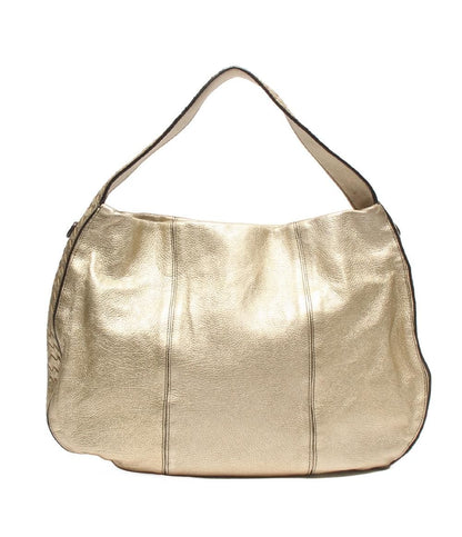 Bottega Veneta 2-Way Shoulder Bag Crossbody Gold Side Intrecciato — view 2