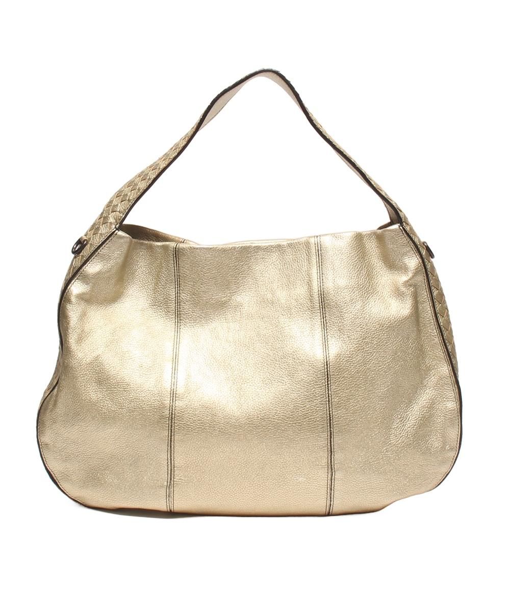 Bottega Veneta 2-Way Shoulder Bag Crossbody Gold Side Intrecciato