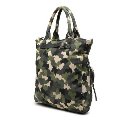 Prada Camouflage Pattern Tote Shoulder Bag 2-Way Green Canvas — view 2