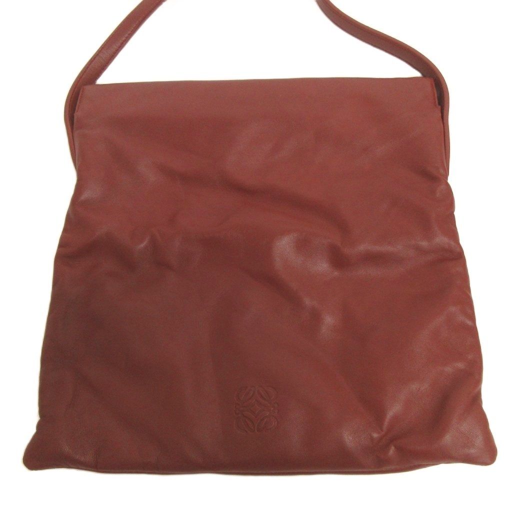 Loewe Anagram Shoulder Bag Crossbody Leather Wine Red — view 2