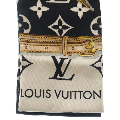 Louis Vuitton Bandeau Monogram Confidential Twill Scarf Chain Pattern Black Gold — view 3