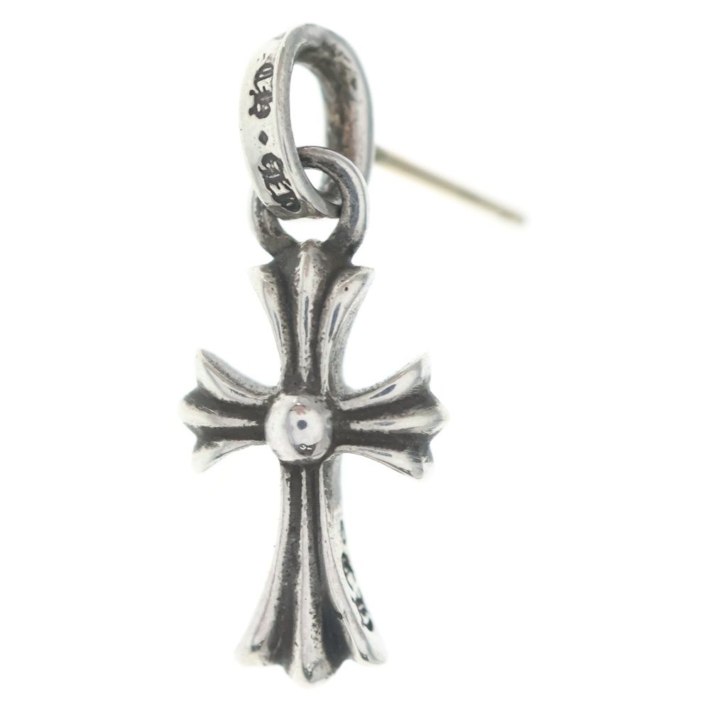 Chrome Hearts Bby Pprchn Baby Fat Cross Drop Earrings Silver