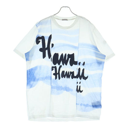 Moncler Patch Logo Graphic Print Crew Neck Short Sleeve T-Shirt Light Blue