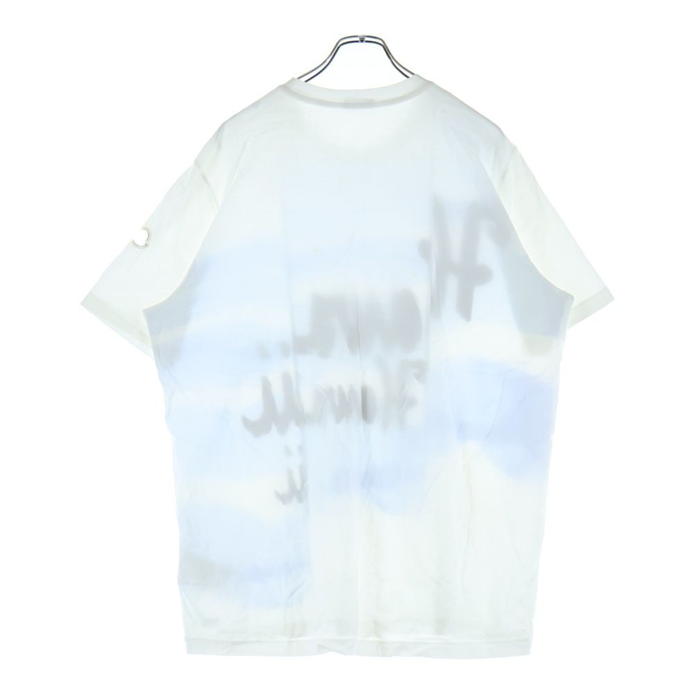 Moncler Patch Logo Graphic Print Crew Neck Short Sleeve T-Shirt Light Blue — view 2