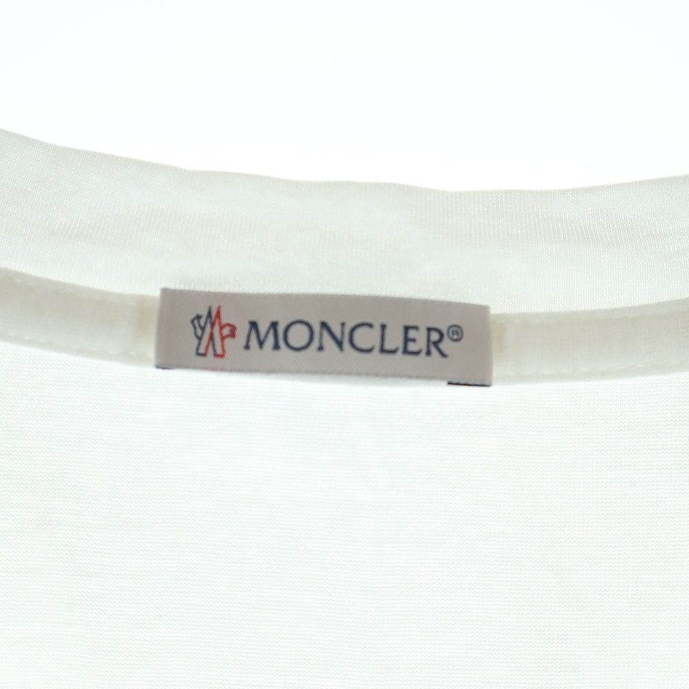 Moncler Patch Logo Graphic Print Crew Neck Short Sleeve T-Shirt Light Blue — view 6