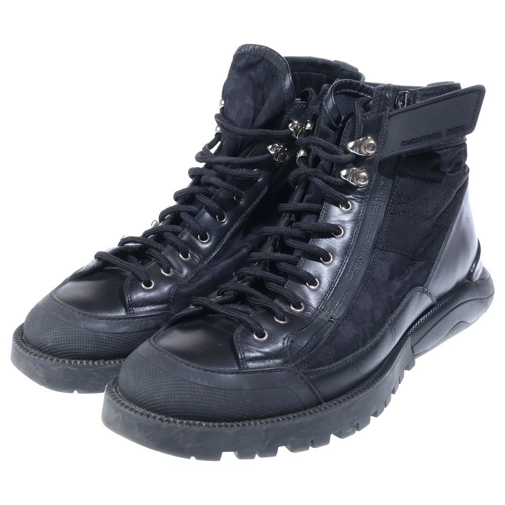 Dior Homme Oblique Crease Up High Cut Short Combat Boots Shoes Black — view 2