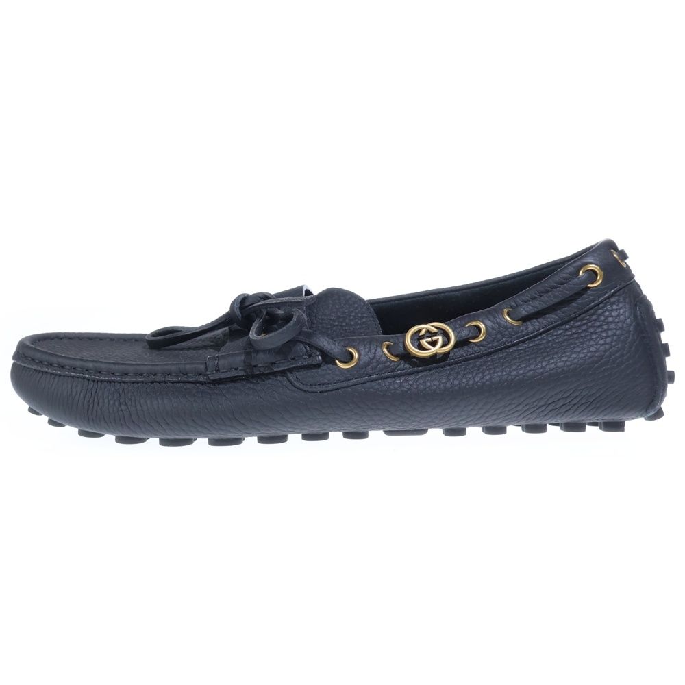 Gucci Driver Loafers Interlocking Moccasins Black