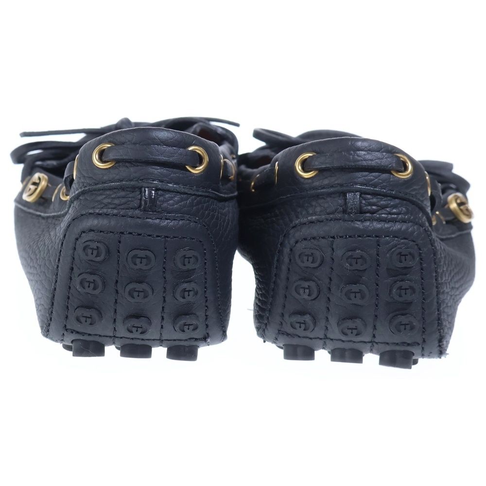 Gucci Driver Loafers Interlocking Moccasins Black — view 3