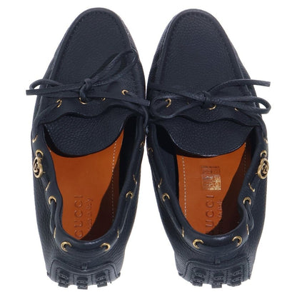 Gucci Driver Loafers Interlocking Moccasins Black — view 4