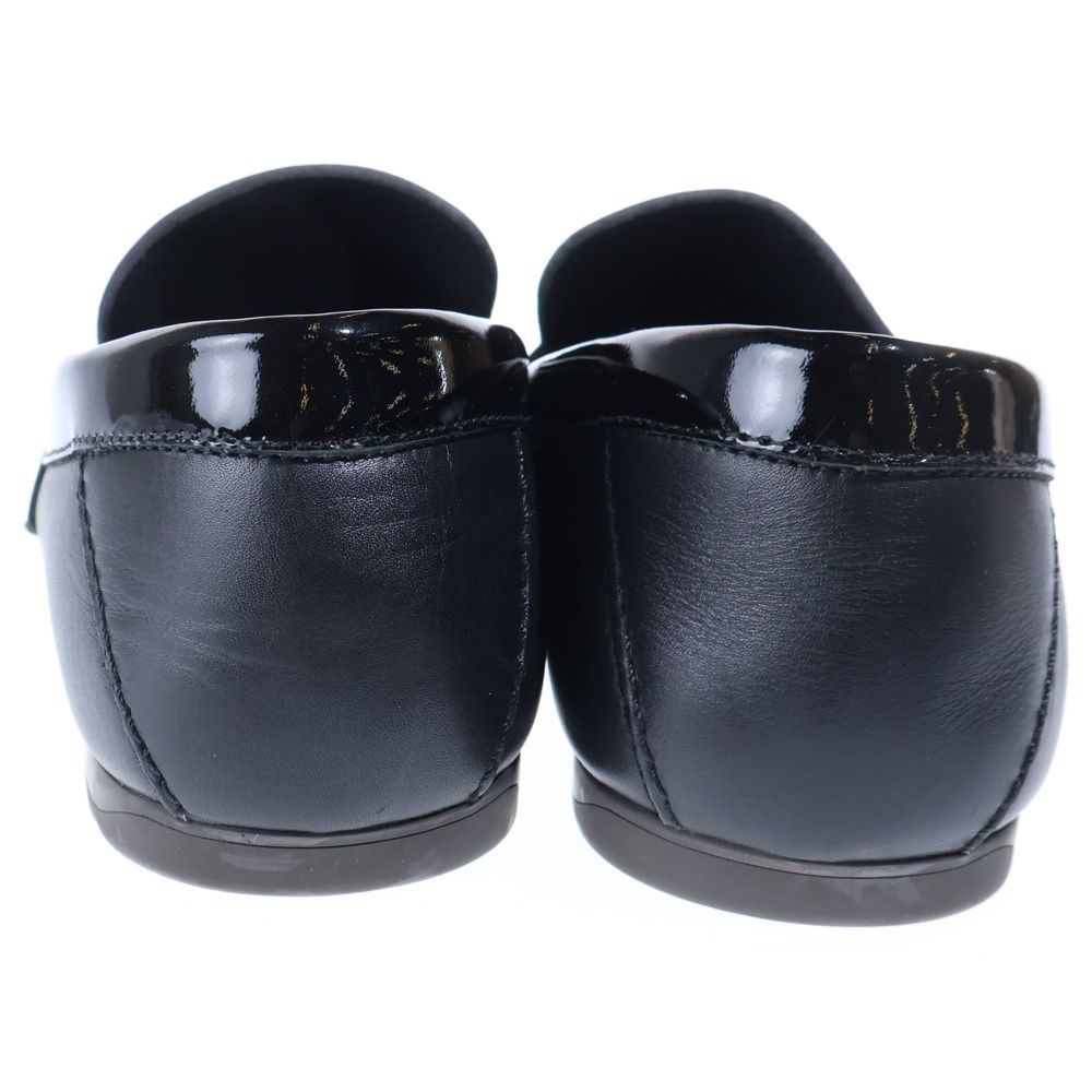 Versace Medusa Buckle Patent Combination Leather Low Cut Shoes Loafers Black — view 3
