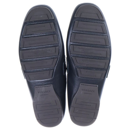 Versace Medusa Buckle Patent Combination Leather Low Cut Shoes Loafers Black — view 5