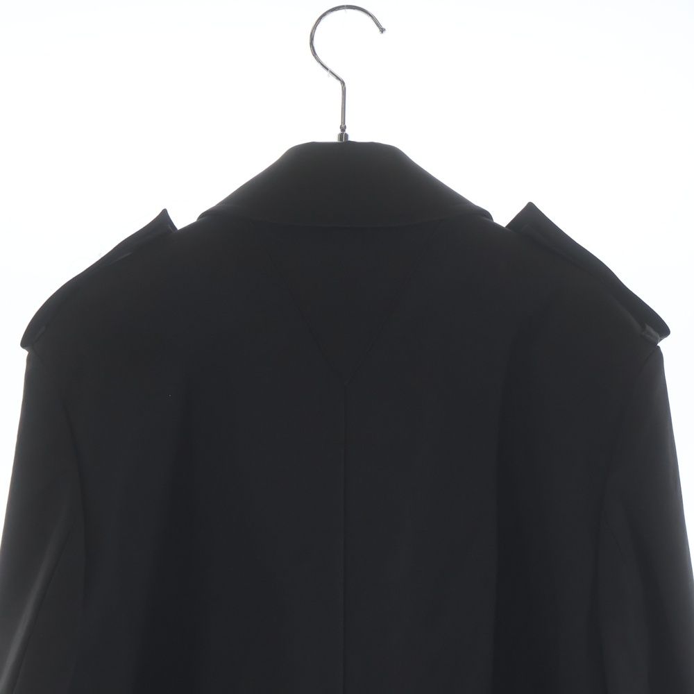 Bottega Veneta Long Coat Triangle Bagle Black Cotton — view 4