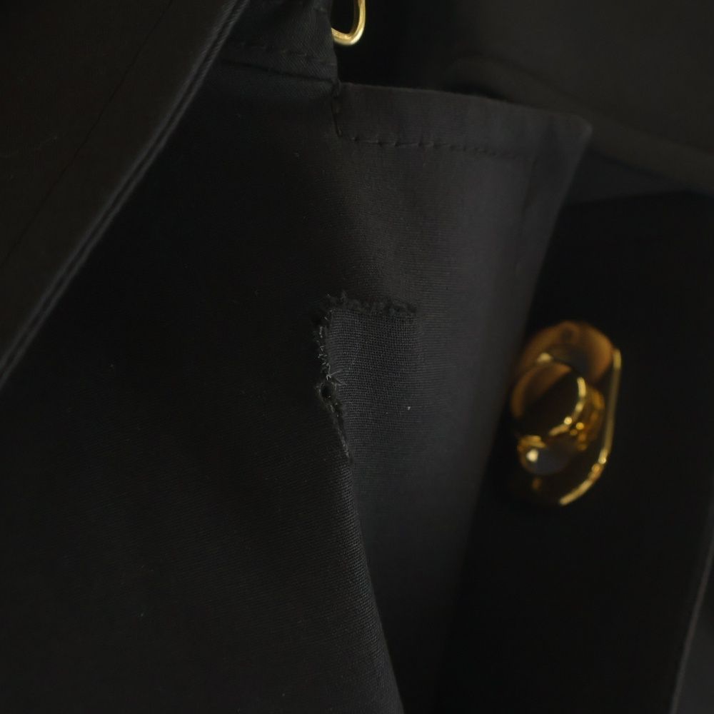 Bottega Veneta Long Coat Triangle Bagle Black Cotton — view 5