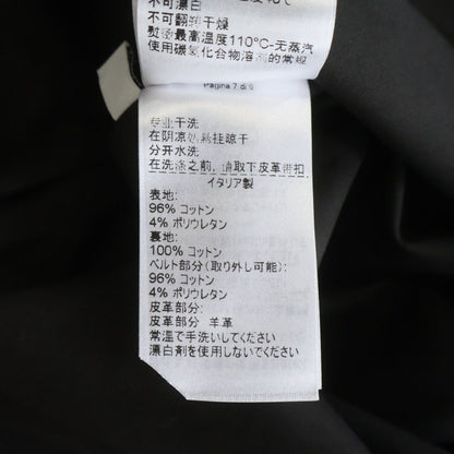 Bottega Veneta Long Coat Triangle Bagle Black Cotton — view 7