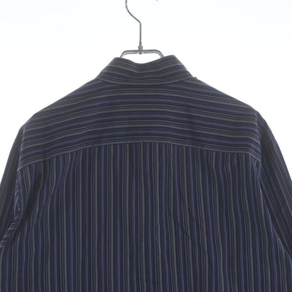 Hermes Striped Allover Stand Collar Half Zip Series Button Long Sleeve Shirt — view 4