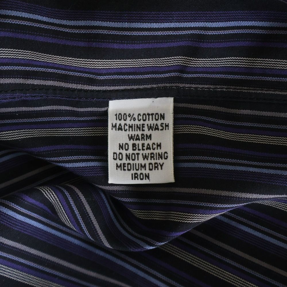 Hermes Striped Allover Stand Collar Half Zip Series Button Long Sleeve Shirt — view 8