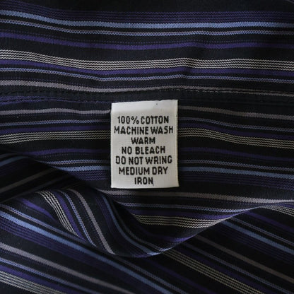 Hermes Striped Allover Stand Collar Half Zip Series Button Long Sleeve Shirt — view 8