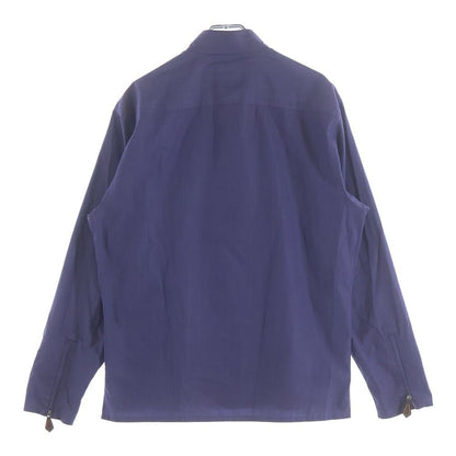 Hermes Stand Collar Half Zip Long Sleeve Shirt Purple — view 2