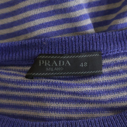 Prada High Gee Pullover Knit Border Blue Sweater — view 7