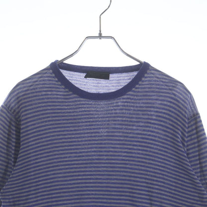 Prada High Gee Pullover Knit Border Blue Sweater — view 3