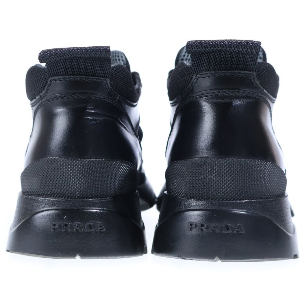 Prada Trekking Shoes Vibram Sole Leather Switch 903 Low Cut Sneakers Black — view 3