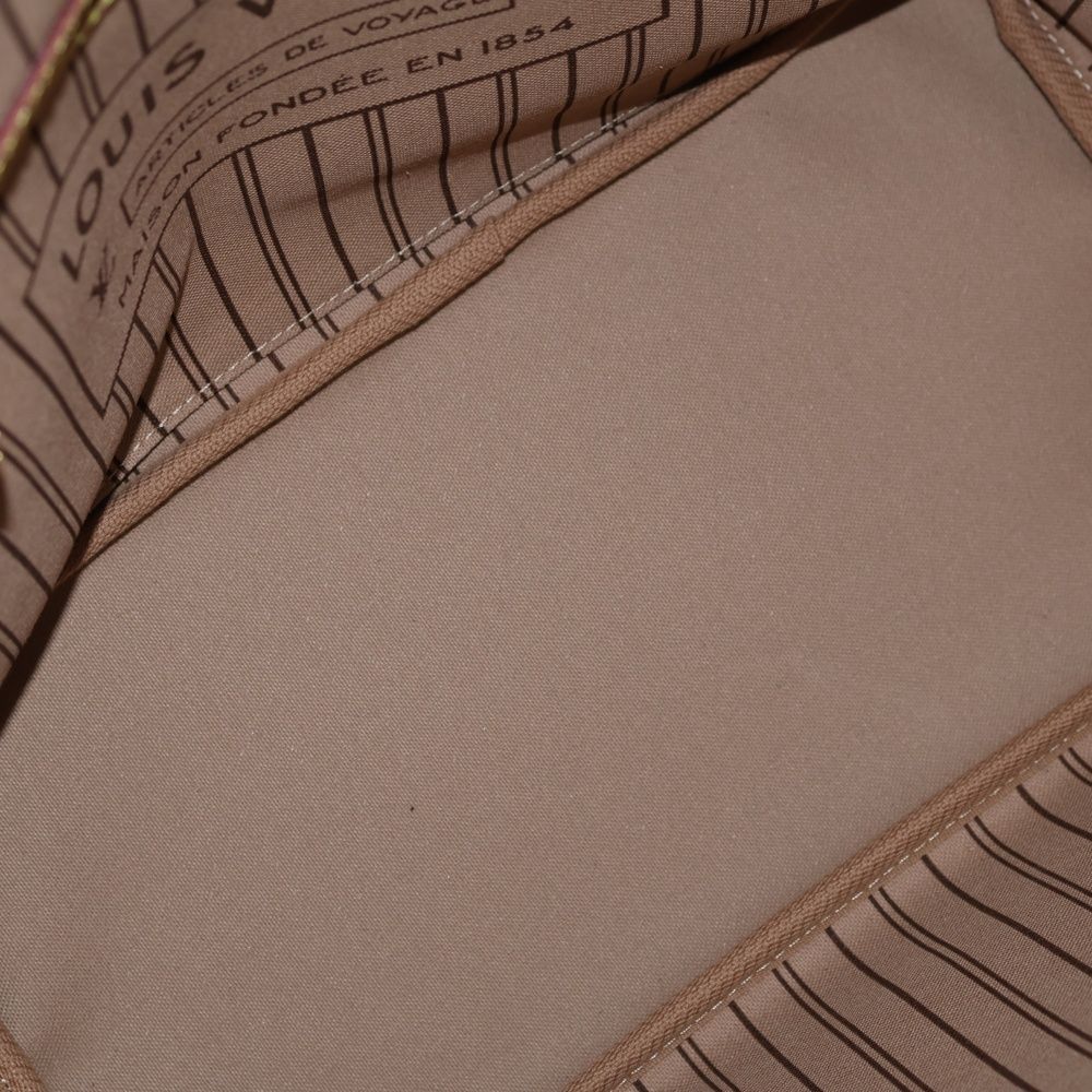 Louis Vuitton Neverfull MM Monogram Leather Tote Gold Brown — view 4