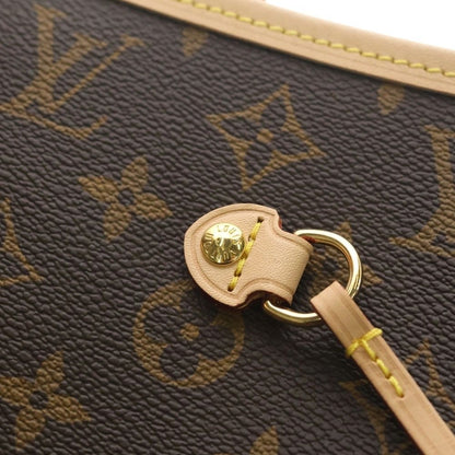 Louis Vuitton Neverfull MM Monogram Leather Tote Gold Brown — view 5
