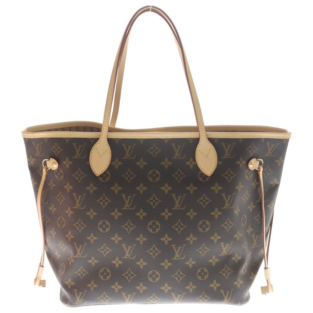 Louis Vuitton Neverfull MM Monogram Leather Tote Gold Brown — view 2