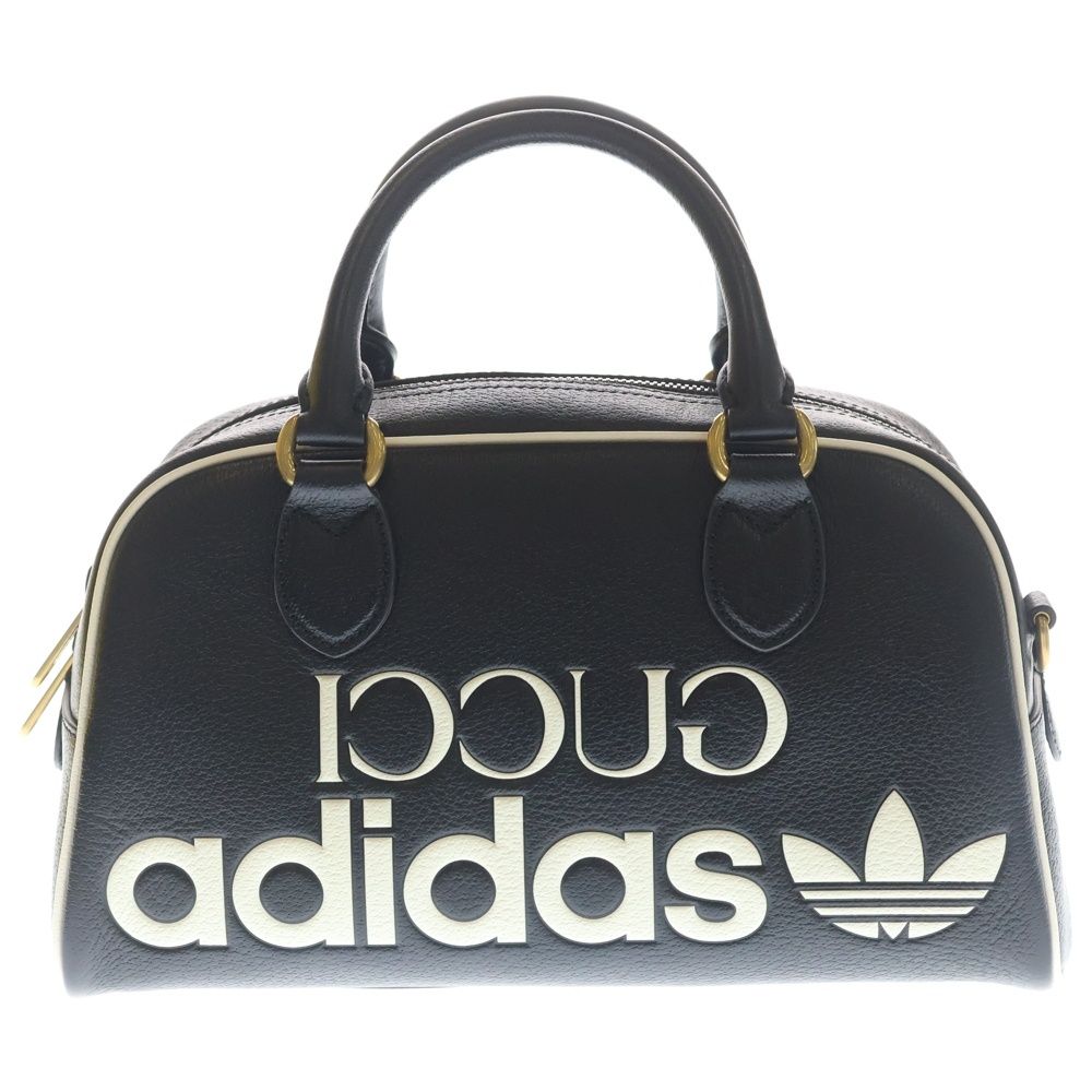 Gucci Adidas Mini Duffle Leather 2-Way Gold Black