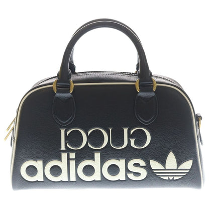 Gucci Adidas Mini Duffle Leather 2-Way Gold Black
