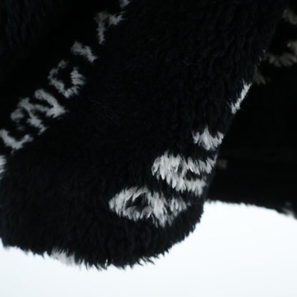 Balenciaga Allover Logo Fluffy Zip UP Jacket Zip Up Boa Black — view 5