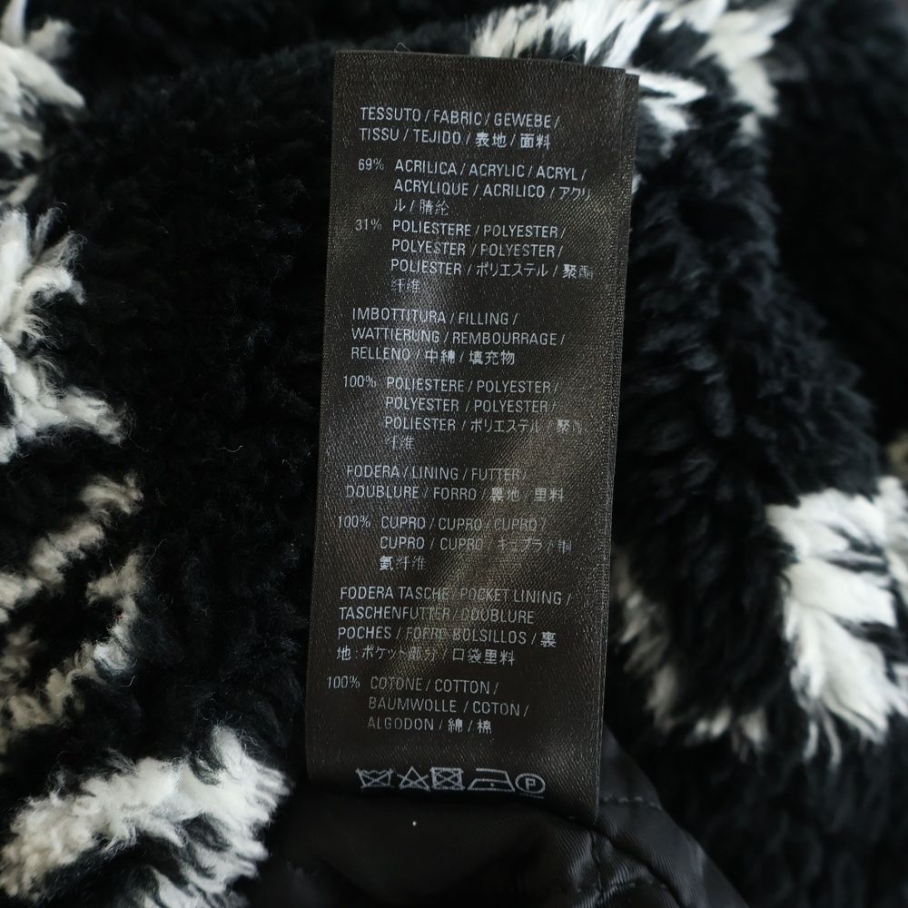 Balenciaga Allover Logo Fluffy Zip UP Jacket Zip Up Boa Black — view 7