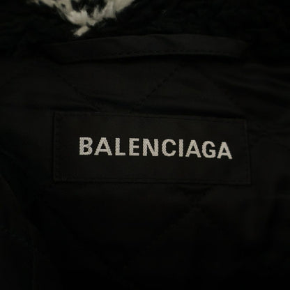 Balenciaga Allover Logo Fluffy Zip UP Jacket Zip Up Boa Black — view 6
