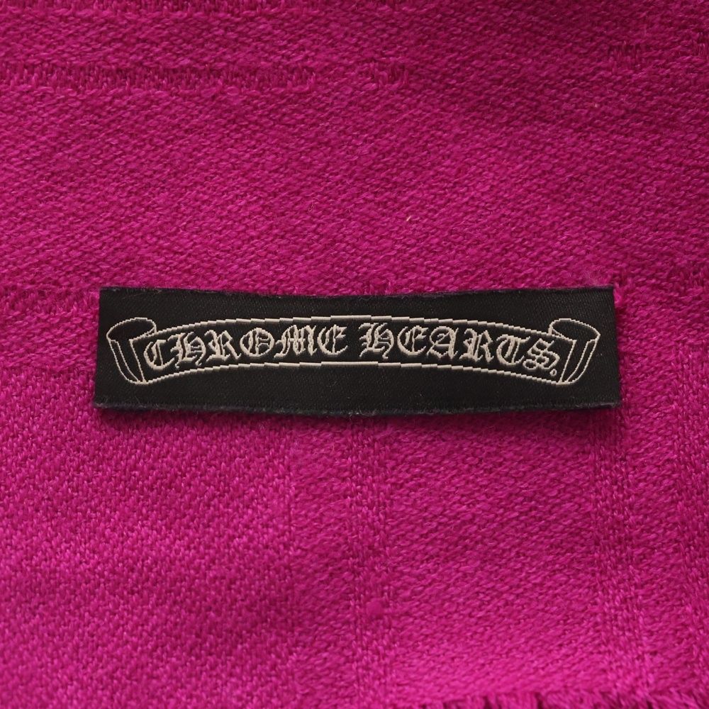 Chrome Hearts CH Plus All Over Pattern Large Shawl Pink Scarf — view 4