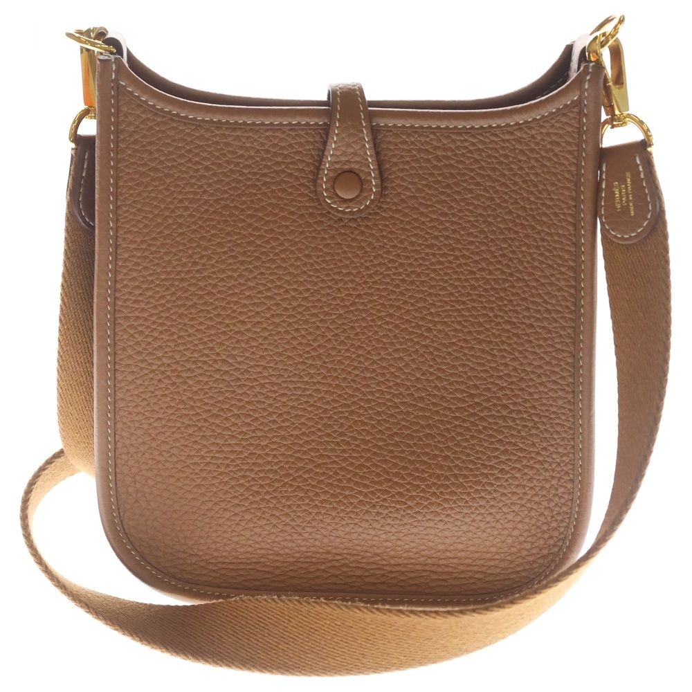 Hermes Evelyne TPM Gold Taurillon Clemence Mini Shoulder Bag Brown Leather — view 2