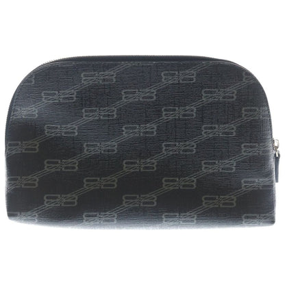 Balenciaga BB Monogram Pouch Case Black Leather Silver — view 2