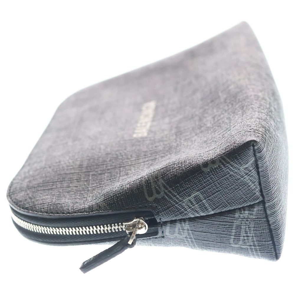 Balenciaga BB Monogram Pouch Case Black Leather Silver — view 3