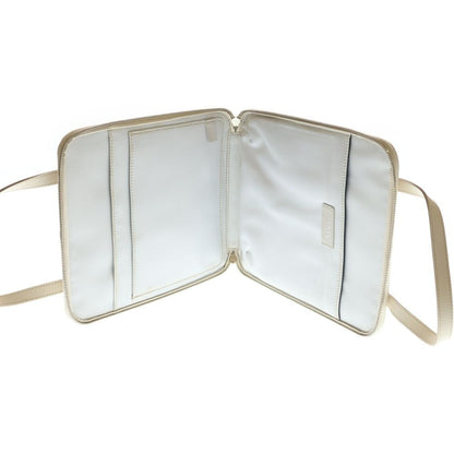 Chanel Wild Stitch Tablet Case Tote White Leather Silver — view 4