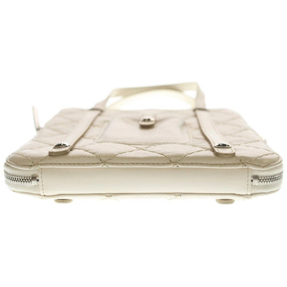 Chanel Wild Stitch Tablet Case Tote White Leather Silver — view 5