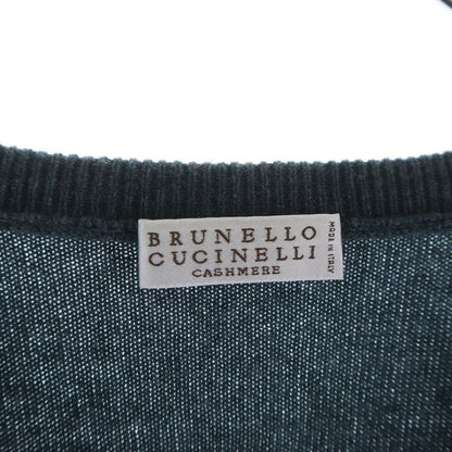 Brunello Cucinelli Cashmere Knit Neck Sweater Green — view 6