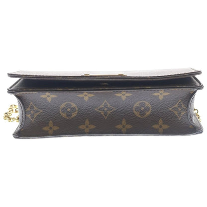 Louis Vuitton Monogram Wallet on Chain Lily Mini Shoulder Bag Brown Leather Gold — view 5