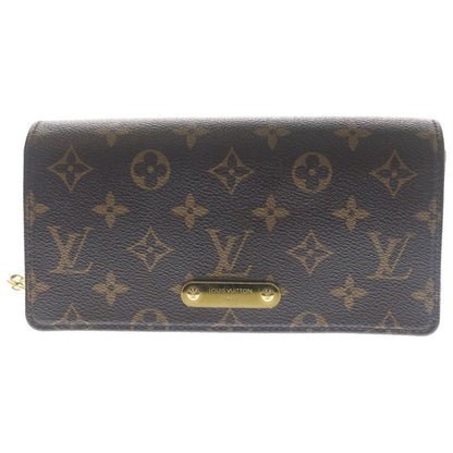 Louis Vuitton Monogram Wallet on Chain Lily Mini Shoulder Bag Brown Leather Gold
