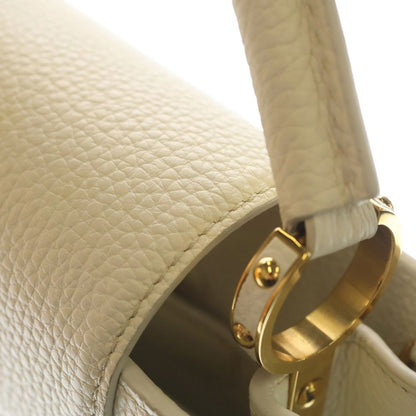 Louis Vuitton Capucines BB Taurillon Leather 2-Way Shoulder Bag White Gold — view 6